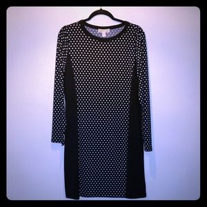 MK black polka dot long sleeve dress